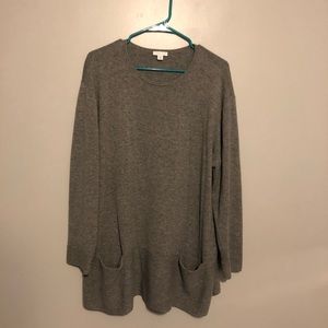 J Jill Textured Two-Pocket Pullover 100% Cashmere